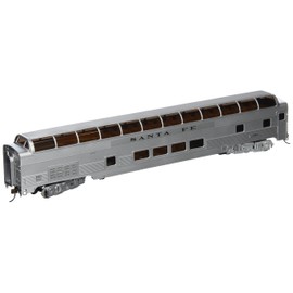 Bachmann Trains - 85' FULL DOME SANTA FE Passenger Car with Lighted Interior - HO Scale , White