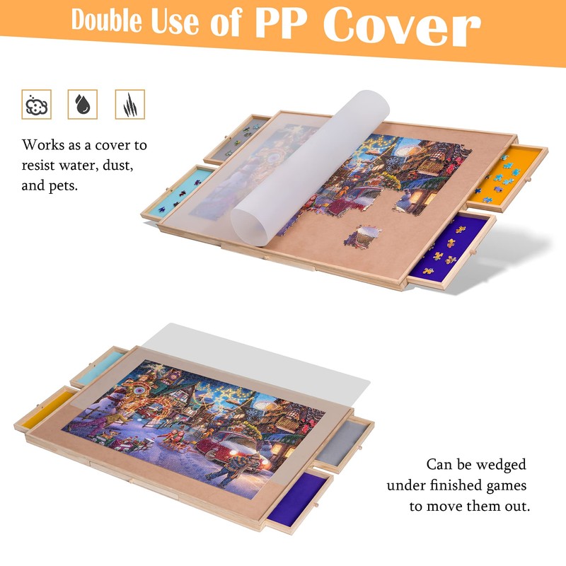 Tektalk Jigsaw Puzzle Table with Integrated Adjustable Stand/Bracket and Removable