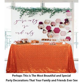 ShinyBeauty Sequin Tablecloth Wedding Party Dinner Decoration 60x102-Inch (Orange)