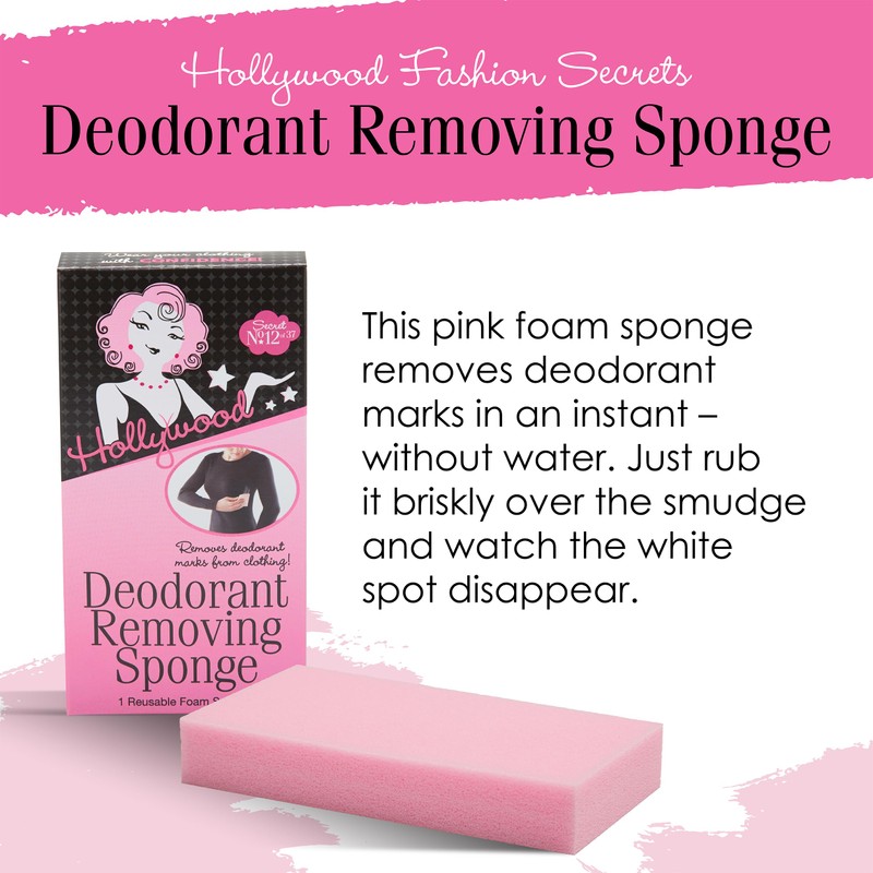 Hollywood Fashion Secrets Deodorant Removing Sponge, Stain Eraser, Reusable