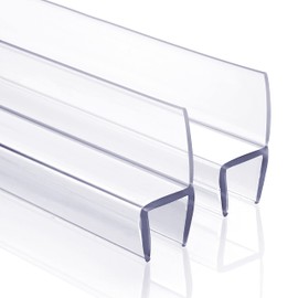 FCSOTSPS Shower Door Seal Strip, 2 PCS 1/4" X 77" Frameless Shower Side Seal Strip for 1/4 Inch Glass,Clear Shower Door Sweep Stop Shower Leaks Create a Water Barrier