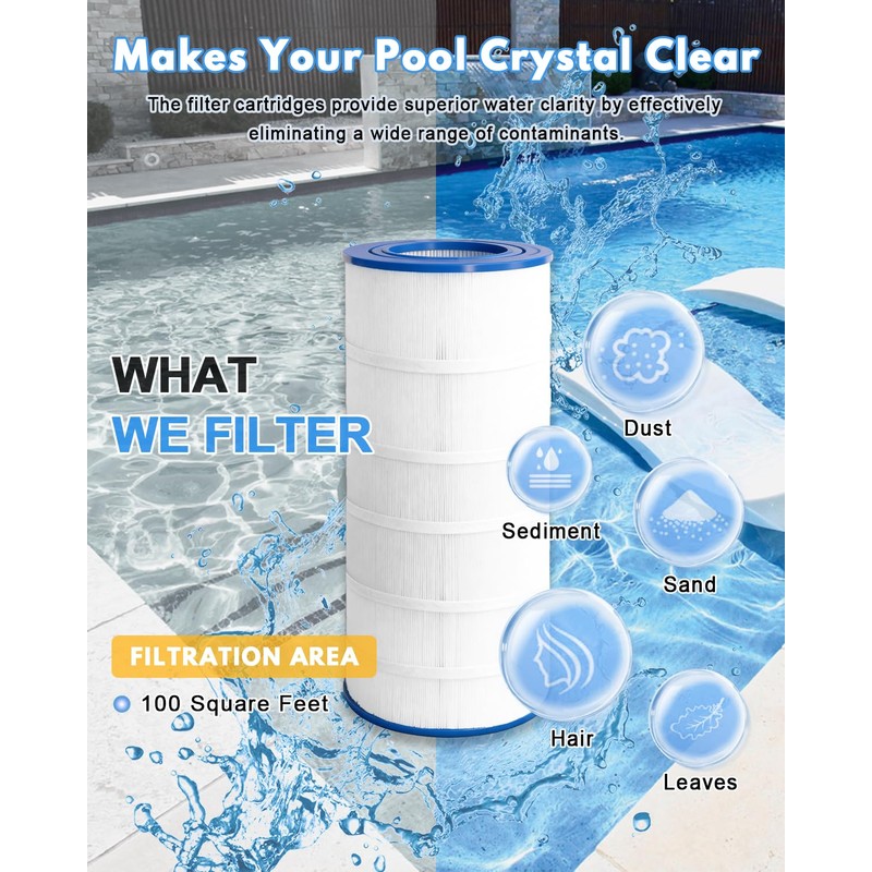 DAYEAR Swimming Pool Filter Cartridge 100 Sq. Ft. (1 Pack)