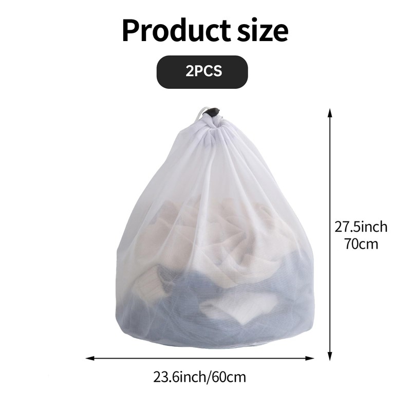 Pack of 2 Large Laundry Nets, Laundry Bag, Washing Machine,