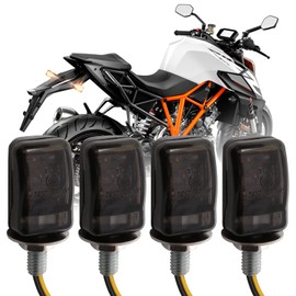 JMTBNO 4x Motorrad Blinker Lichter E-geprüft Motorrad Mini LED Blinker Wasserdicht Universal 12V Bernstein Lampe für Cruiser Chopper Cafe Racer Dirt Bike Off-Road Enduro Roller