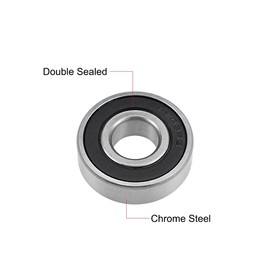 TOP-VIGOR 2Pcs 6203-16-2RS Deep Groove Ball Bearings, Z2 16mm x 40mm x 12mm Double Sealed Industrial Bearings, Chrome Steel Skateboard Bearings for Electrical Instrument Equipment