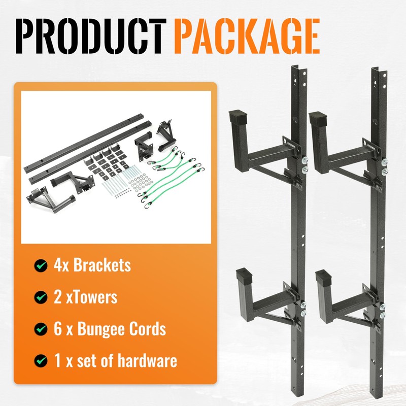 Kojem Adjustable Side Mount Ladder Rack Universal Steel Compatible with
