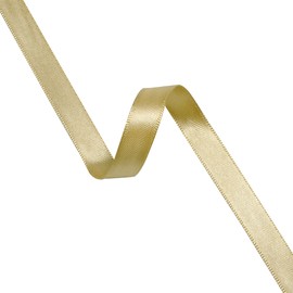 VATIN Solid Color Double Faced Gold Satin Ribbon 3/8" Wide 50-Yards Long Perfect for Wedding Decor, Crafts, Bow Making, Sewing, Gift Package Wrapping and Other Projects