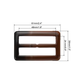 PATIKIL 1.5x2.4 Resin Scarf Ring Clip, 20Pcs Rectangle Scarf Ring Buckles for Woman Silk Scarf, Loose T-shirt, Decoration, Dark Brown