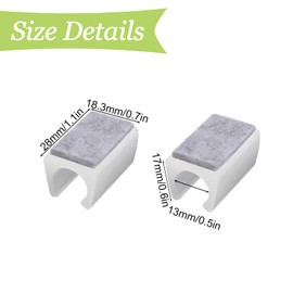 UFURMATE Chair Pads, 40 Pieces Plastic Chair Leg Floor Protectors with Felt Pads, U Shaped Chair Tube, Floor Protectors, Non-Slip Rectangular Chair Legs, for Round Sledge Foot (13mm, White)