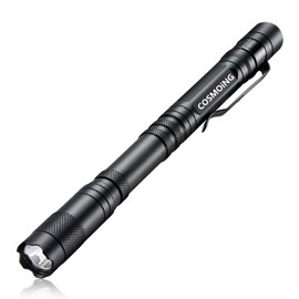 Pen Flashlight, COSMOING 3 Modes Small Pen Light Flashlight, Super Bright Powered by 2xAA Battery(Not Included) IP54 Waterproof with Pocket Clip Penlight for Camping, Inspection, Medical, Emergency