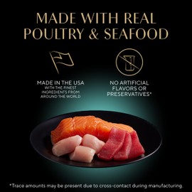 Sheba Perfect Portions Wet Cat Food Cuts in Gravy, Roasted Chicken Entree, Tender Turkey Entree, with Sustainable Salmon, and with Sustainable Tuna, 2.6 oz. Twin-Pack Trays (24 Count, 48 Servings)