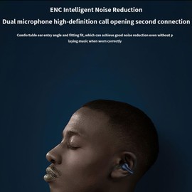 Auriculares inalámbricos de oído abierto Bluetooth con clip en mini auriculares de carga, auriculares deportivos de conducción ósea para entrenamiento, conducción y caminar (negro (naranja))