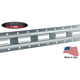 Mytee Products (4 Pack 5' Vertical E-Track Tie-Down Rail - Made in USA | High Strength Galvanized Steel, Bolt-On Tie Down Rail for Cargo on Pickups, Trucks, Trailers, Vans