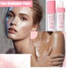 Highlighter Powder Stick 3 Sticks, Long Lasting Shimmer Highlighter Stick