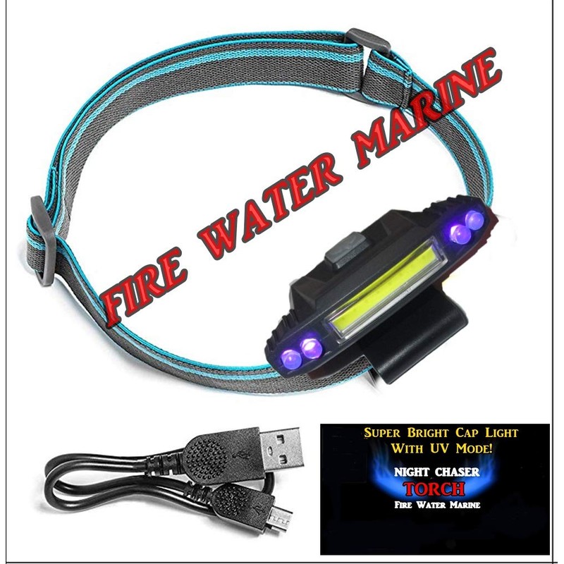 Fire Water Marine Night Chaser Torch Cap Light with UV