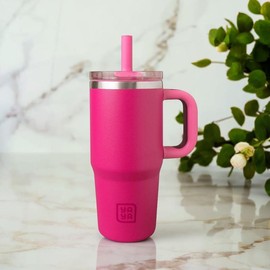 YAYA My First Travel Tumbler for Ages 3+ with Reusable Straw and Spill-Safe Lid, 12oz:_Cream