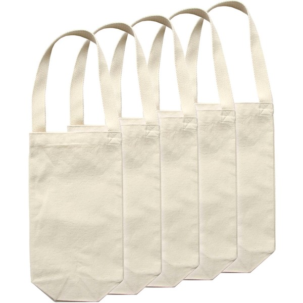 Nippon Chuko Canvas Bottle Bag, 100% Unbleached Cotton, Natural, Value