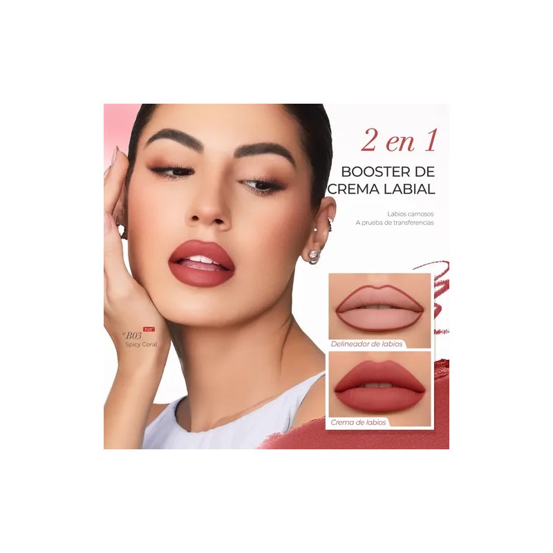 Sacelady Labial Y Delineador 2 En 1 Mate Suave No