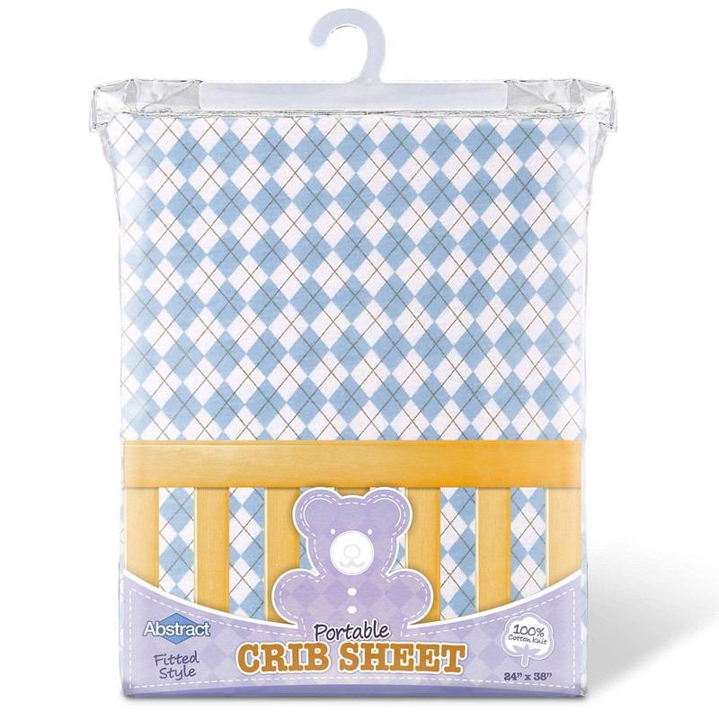 Abstract Unisex Baby Argyle Fitted Portable Crib Sheet - 525-A