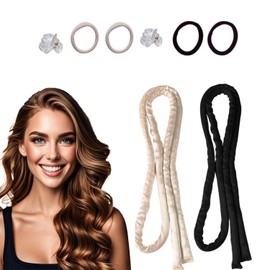 JINJUMEI 2 Stück Lockenwickler Über Nacht, Heizloses kleines Lockenstangen Stangen Stirnband, keine Hitze Locken zum Schlafen, Dünnes Locken Stirnband für Langes Haar und Kurzes Haar