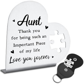 vizuzi - Regalos de tía de sobrina, sobrino, tía regalo de cumpleaños de sobrina, placa de tía, regalo de cumpleaños de Navidad para tía de sobrina, sobrino, tía ZGX6