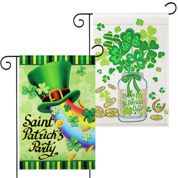 SEPGLITTER St. Patrick's Day Garden Flags,12x18 Inch St Patrick's Flag