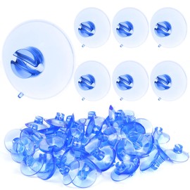 Pack of 60 suction cups for windows, suction cups for fairy lights, diameter 40 mm, suction cup holder with cable slot, suction cup fairy lights, attachment of decorations, suction hooks nubs for