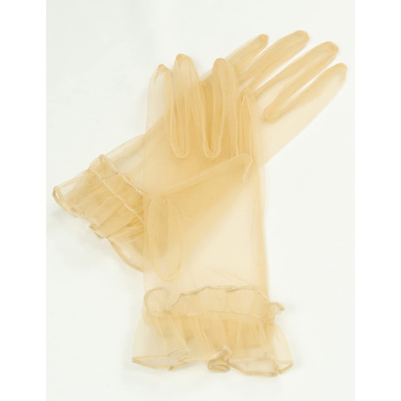 QRBTSCL - Guantes de malla de tul con volantes para