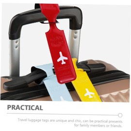 SHERCHPRY 2 Etiquetas de Equipaje Rojas de Pvc para Maletas, Portátiles y Fáciles de Guardar, Ideales para Viajes Diseño Simple y Elegante