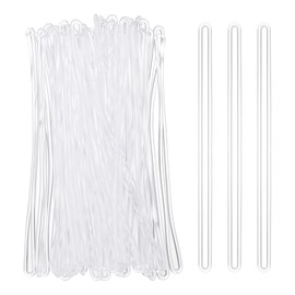 PATIKIL Luggage Tag Loops Pack of 50 PVC Luggage Loop Straps Bag Pendant Loops Holder Worm Loops Holder for ID Bags Suitcase Label Fasteners Transparent