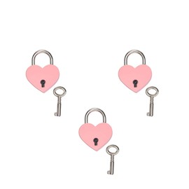 Leadigol 3 Pcs Heart Shaped Padlock Mini Lock with Key,Small Metal Padlock Love Heart Lock Zinc Alloy Wedding with Key Travel Jewelry Box Hardware