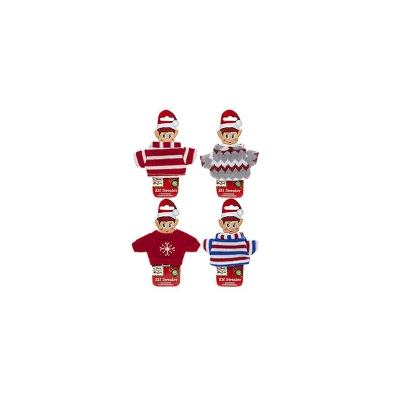 Hoolaroo Asst Knitted Elf Sweaters - (4 Designs Available, 1