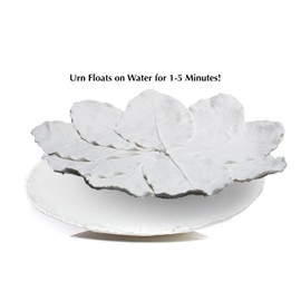 Biodegradable Urn for Human Ashes (The Lily at Peace) Burial Urn, Floats in Water, for Cremation, Ocean Scattering for Ashes, Earth Memorials, Adult Size W-302