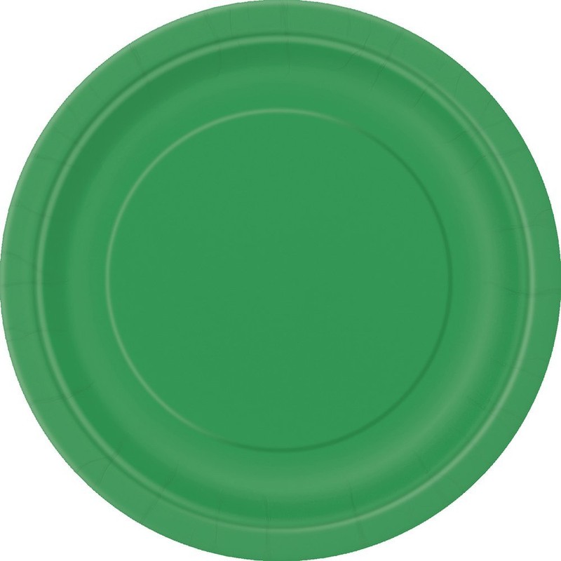 Luxurious Emerald Green Solid Round Dinner Plates - Dazzling 9"