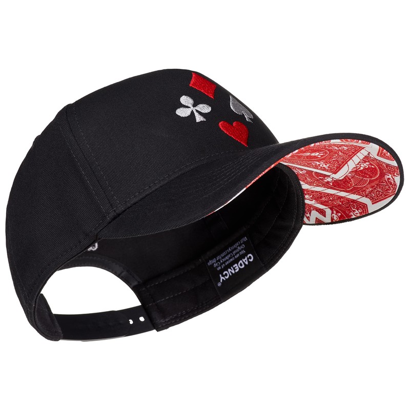 Cadency® Baseball Cap Poker Black Unisex Adjustable Size, black