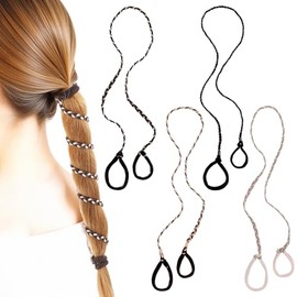 Ymapinc Ymapinc 4pcs Rip Tie Hair Ties for Women, 30 inch Braided Elastic Hair Bands for Ponytails Sports Yoga Dating Shopping Dressing Accession (Polyester)