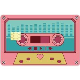 CREATCABIN Tape Card Skin Sticker, Debit Card Skins, Cover Cassette Bank Card Protective Stickers, Waterproof, Scratch-Resistant, No Bubbles, Slim for EBT Transport, Key Card, Pink, 186 x 137 mm