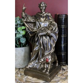 Catholic Priest Saint Dominic of Osma with Hound Dog Statue Patron Of Astronomy