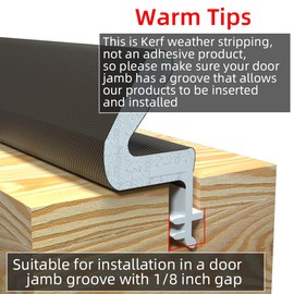 21Ft/6.5M Brown Q-Lon Kerf Weather Seal Stripping for Doors,PU Foam Door Draft Excluder,PVC Soundproofing Window Insulator Gasket Rubber Gap Seal Replacement,External Door Frame Sealing Draught