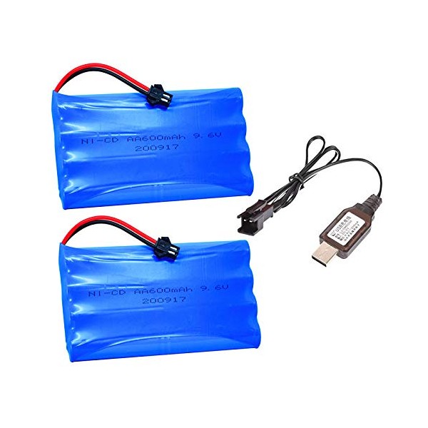 9.6V 600mAh NI-CD Battery AA Battery Pack for RC Toy RC Truck Household Electric Appliances Lighting Equipment with Charging USB Cable