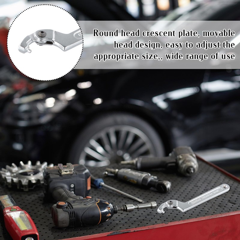 Adjustable C Spanner Hook Wrench Chrome Vanadium 3/4”-2” (19-51mm), Pin