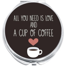 NewCharms All You Need Coffee Compact with Mirrors - Perfect for your Pocket or Purse