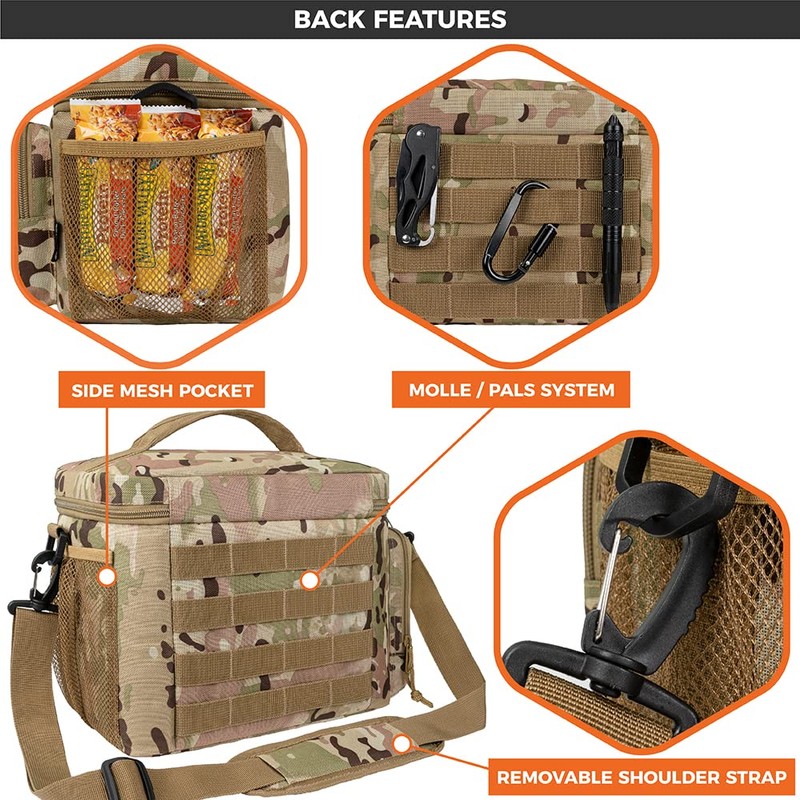 OPUX Tactical Lunch Box for Men, Camo Mens Insulated Lunch