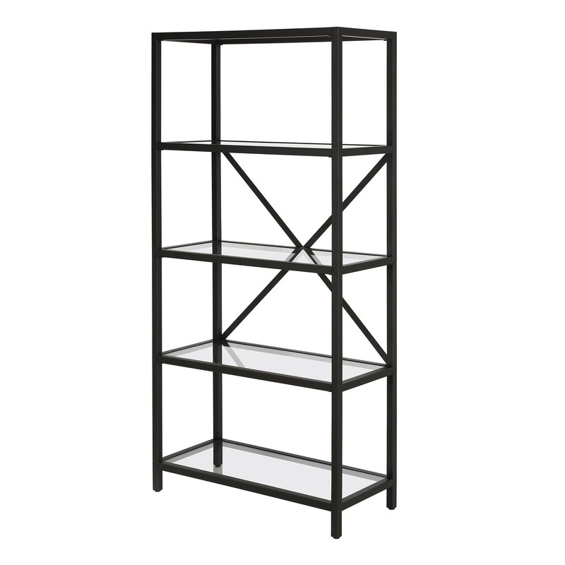 Etta 63'' Tall Rectangular Bookcase in Blackened Bronze