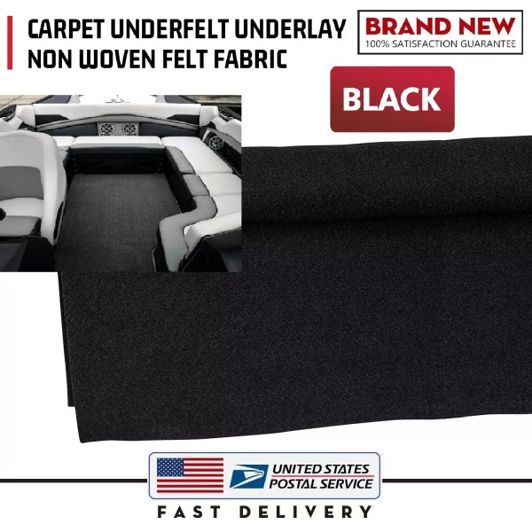 HOMCHEK 71"x39" Black Boat Carpet Underlay Bass Inter Trunk Van
