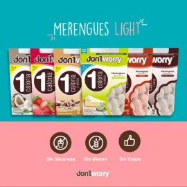 Merengues Light Dont Worry Pay Limón 4 Pack Sin Gluten Sin Azúcar Snack Saludable Bajo Calorías Postre Dulces Alimentos Dieta Keto                    