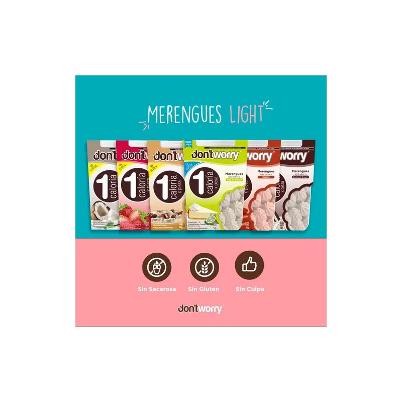 Merengues Light Dont Worry Pay Limón 4 Pack Sin Gluten