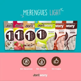 Merengues Light Dont Worry Pay Limón 4 Pack Sin Gluten Sin Azúcar Snack Saludable Bajo Calorías Postre Dulces Alimentos Dieta Keto                    