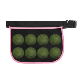 PATIKIL Tennis Ball Band Holder, Adjustable Pickleball Waist Pouch Ball Holder Waist Bag for Holding 8 Pickleball or Tennis Balls, Pink (NO Balls)