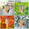Gbekery Wooden Suet Bird Feeder for Outside Hanging, Woodpecker Suet